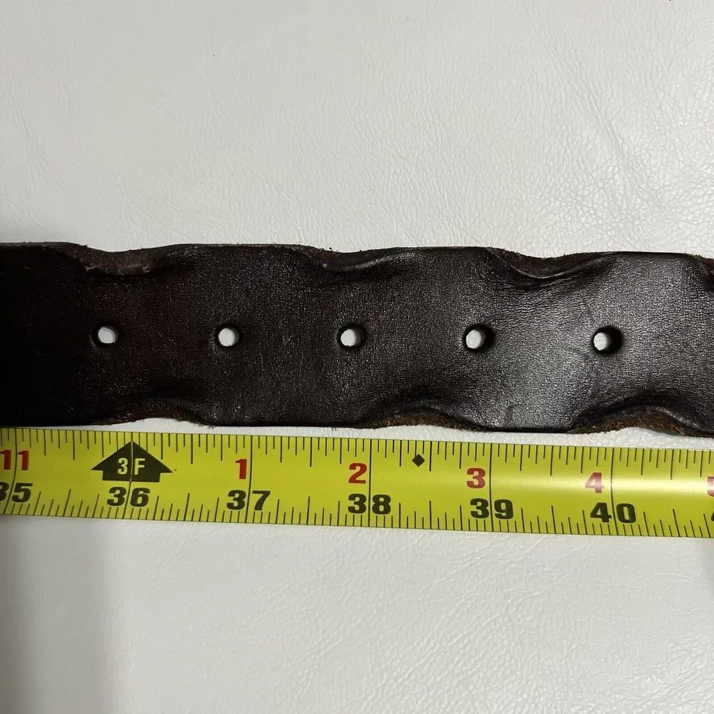 Leather Rhinestone Belt Brown Silver Western Rodeo y2k Studded Women's Large
